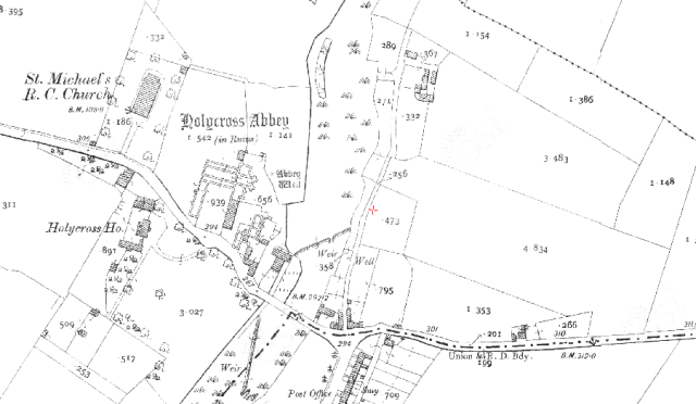 3rd ed 6inch Ordanance Survey Map showing location of Abbey Well