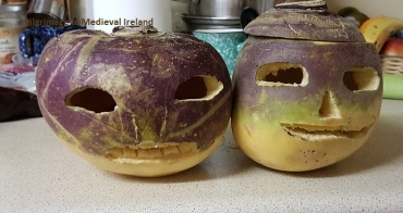 My attempt at carving Halloween turnips