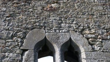 Interlace masons marks on window at St Mary's Church
