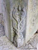 Finely carved decoration at the base of the doorway leading into the church at Askeaton Friary..